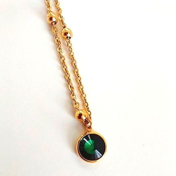 Last Chance! Green Crystal Necklace - Picture 3 of 6
